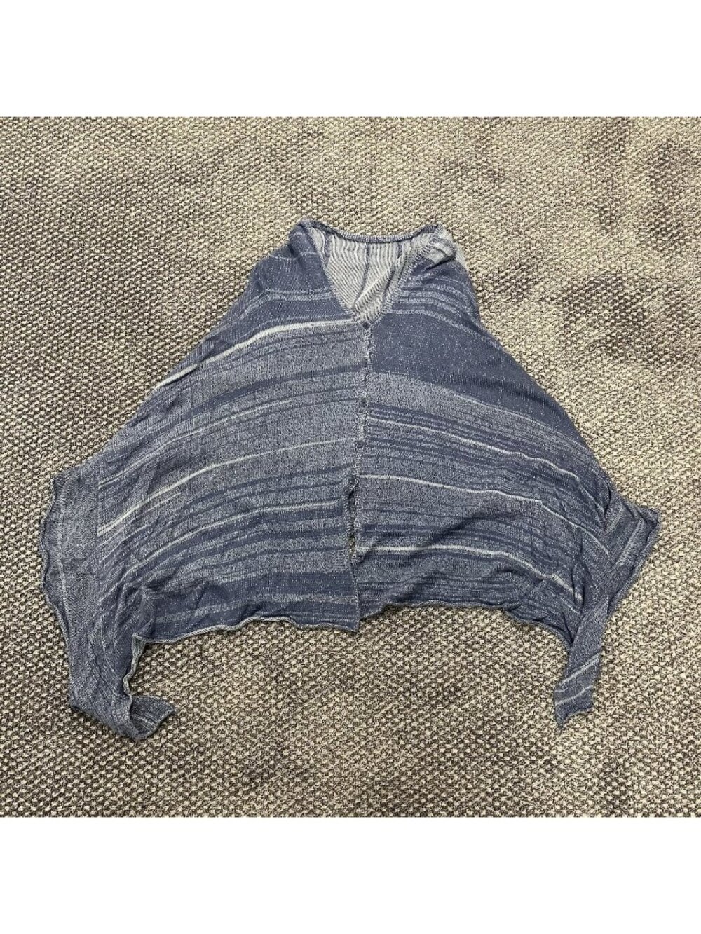 27 Miles Malibu Striped Open Front Cardigan One Size Blue Knit Lightweight
